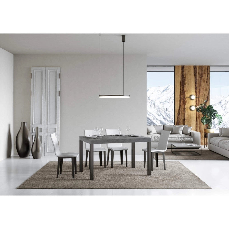 Tavolo allungabile 140/224x80cm Everyday telaio Antracite - Cemento