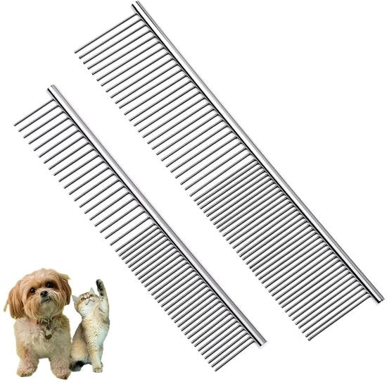 Anti-Klit Kam per Animali di Compagnia - Painless - Inox - Amichevole per Animali di Casa - Cura della Pelle e delle Zampe - Per Cane e Gatto - Inox - 2 pezzi