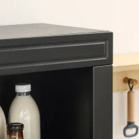 Credenza Cucina in Legno con Ripiani e Armadietto 2 Ante con Mensole Regolabili, 74.6x35.5x182.5cm