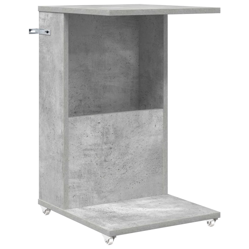 Tavolo laterale con ruota Grigio cemento 40 x 35 x 60 cm 8000375