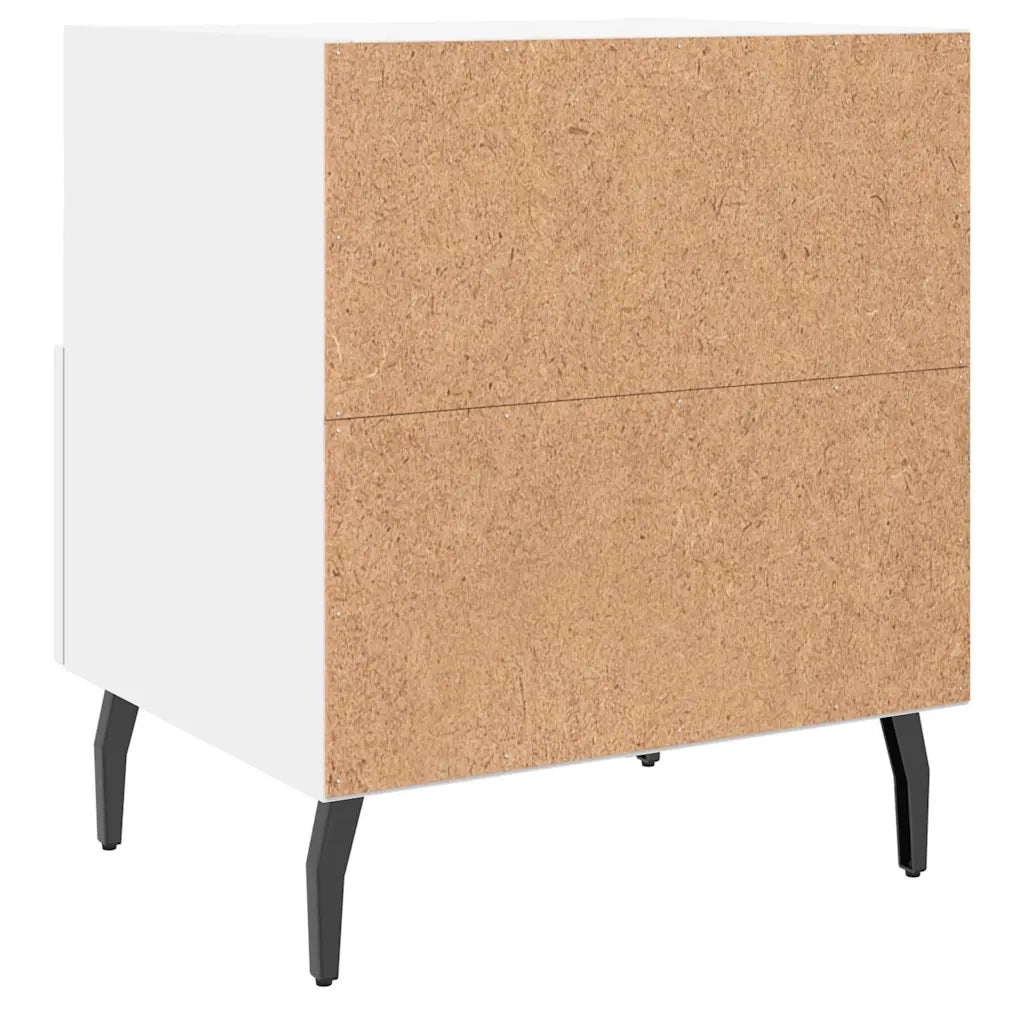 Set di 2 Comodini | Armadio da Notte | Mobiletto da notte Bianchi 40x35x47,5 cm in Legno Multistrato