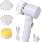 Trade Shop - Spazzola Rotante Elettrica Per Pulizia Multifunzione Con 3 Testine Bagno Cucina -