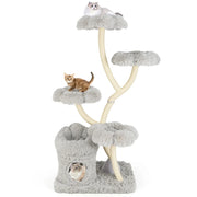Tiragraffi multilivello da 165 cm con cuccia comfort 2 in 1 e tiragraffi in sisal grigio 20_0010107