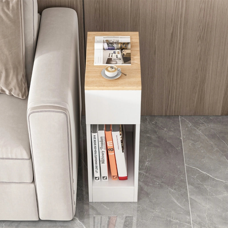 Comodino con cassetto stretto tavolino con ripiano moderno loft camera da letto 60 cm