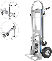 Carrello Trasportatore 3 in 1 in Alluminio, Pieghevole, Capacità 660lbs, Struttura in Acciaio, Ideale per Trasporti Facili