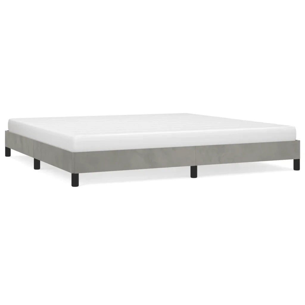Giroletto senza Materasso-Struttura Letto Grigio Chiaro 200x200 cm Velluto 770918