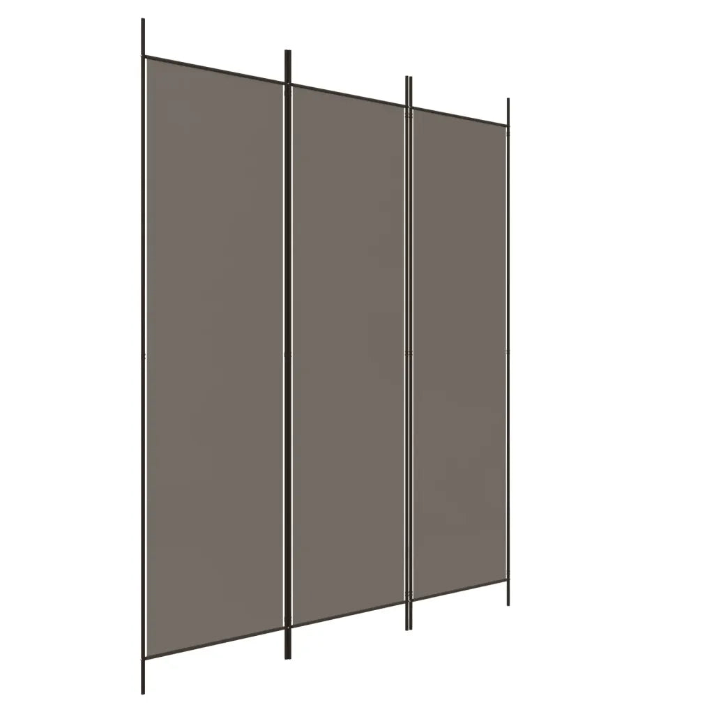Divisorio a 3 Pannelli Antracite 150x200 cm in Tessuto 350180