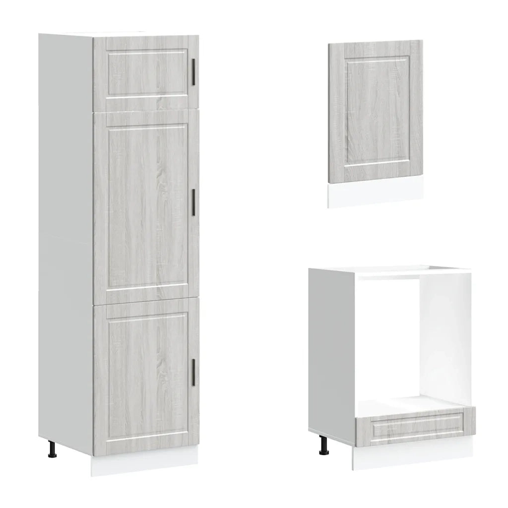 Set Mobili da Cucina 7 pz Porto Grigio Sonoma in Truciolato 3314787