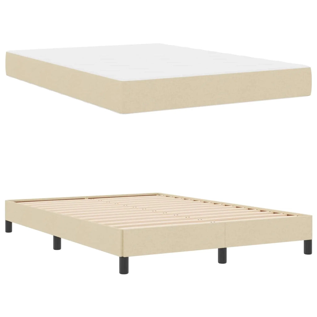 Letto a molle con materasso Crema 160 x 200 cm Tessuto 3398505