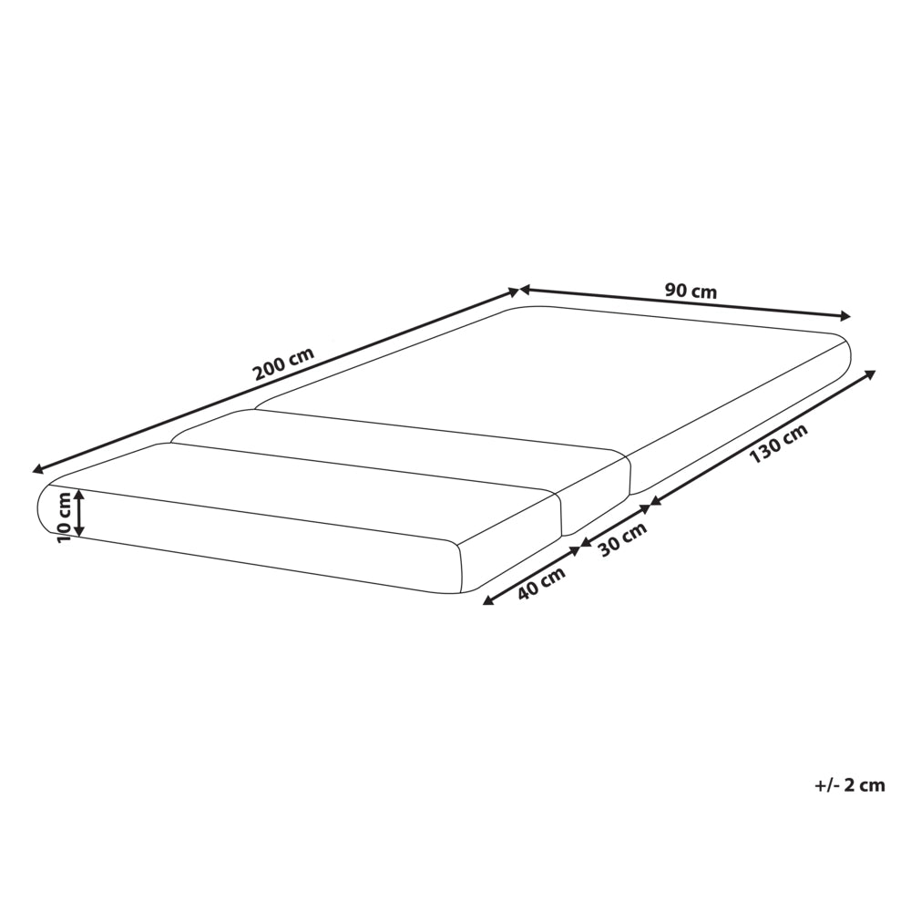 Materasso in schiuma per letto allungabile Bianco 90 x 130/160/200 cm Schiuma PU a media compattezza per bambini Sfoderabile