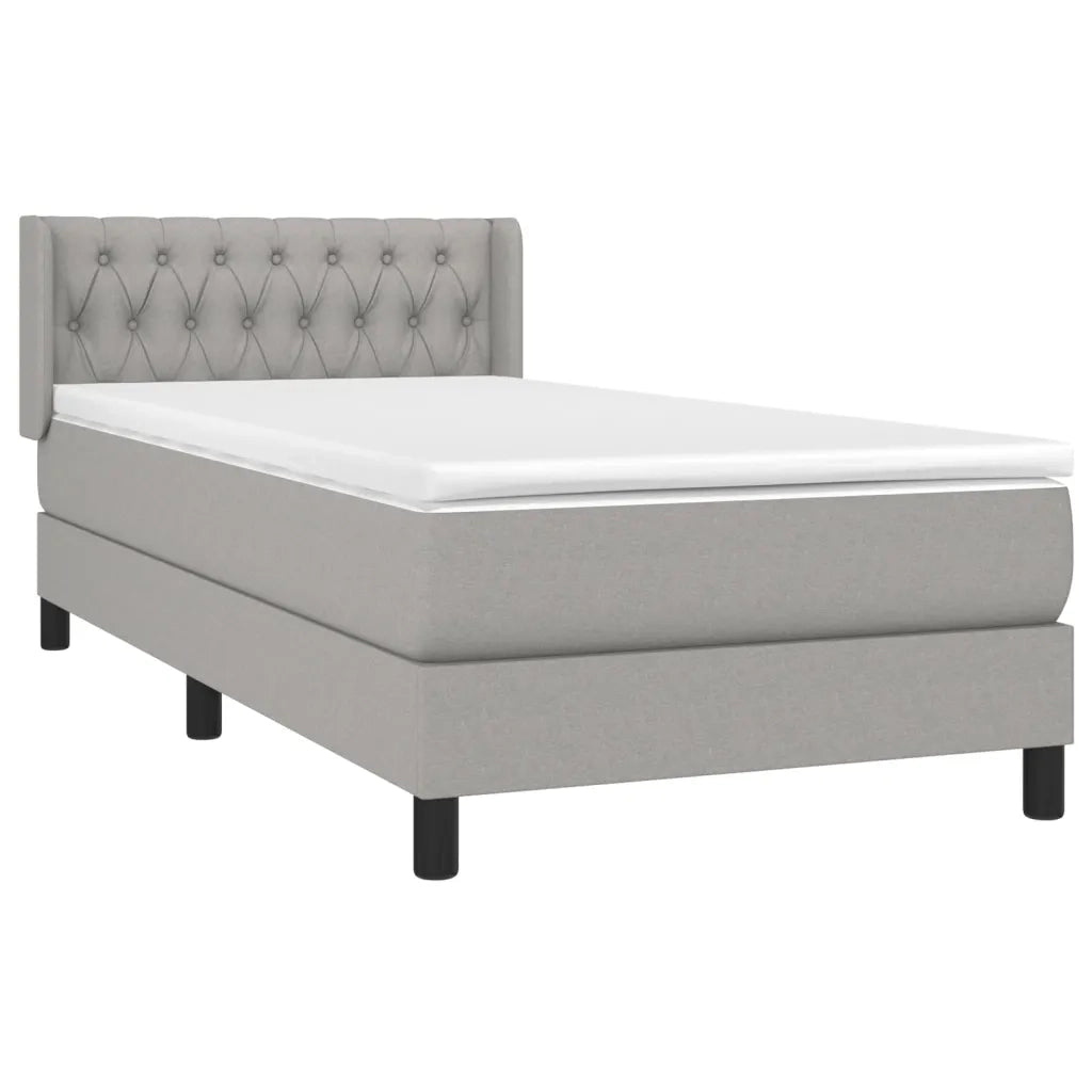 Giroletto a Molle con Materasso Grigio Chiaro100x200 cm Tessuto 3129929