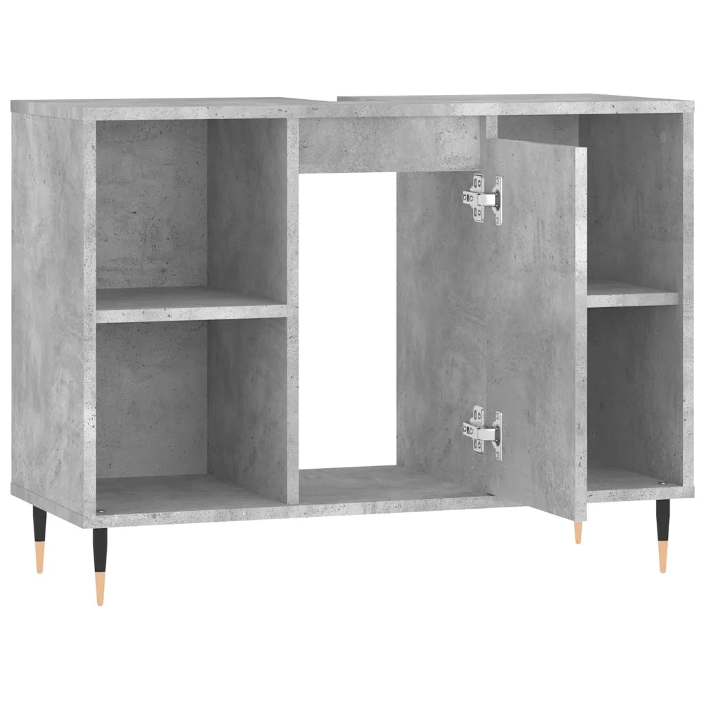 Armadietto da Bagno | Armadio da bagno Grigio Cemento 80x33x60cm Legno Multistrato
