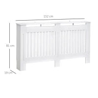 Copritermosifone a Doghe in MDF per Casa e Ufficio, 152x19x81 cm, Bianco