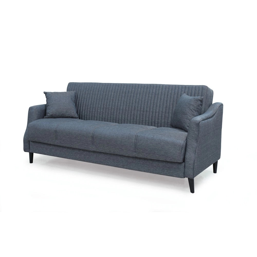 Divano 3 posti funzione letto contenitore Montana in tessuto grigio 225x82x92h