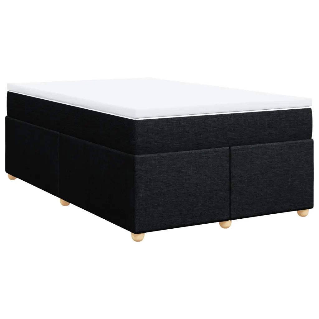 Giroletto a Molle con Materasso Nero 120x200 cm in Tessuto