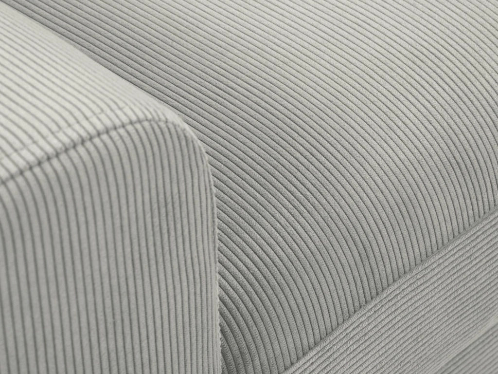 Cosmopolitan Design - Divano convertibile angolare destro con box "Kyoto" 4 posti in velluto a coste grigio chiaro 