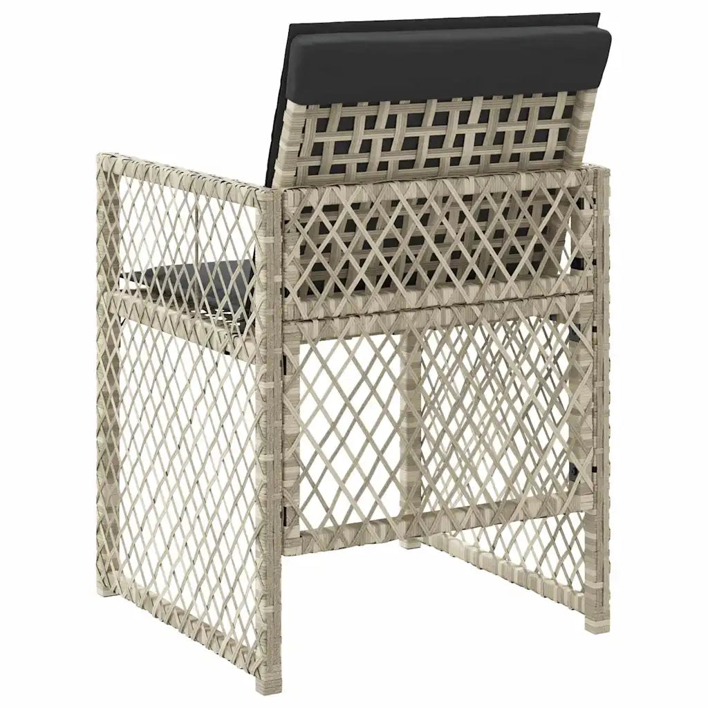 Sedie da Giardino con Cuscini 4 pz | Sedie da Esterno Grigio Chiaro in Polyrattan