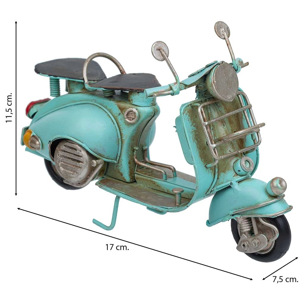 Moto in metallo blu 17x7,5x11,5h