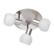 PLAFONIERA ANTIBES 3 LUCI E14 ACCIAIO VETRO D 22 CM- 1,0 pz