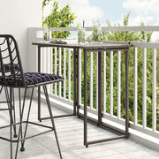 Tavolo Pieghevole da Giardino Marrone 90x51x75 cm Polyrattan