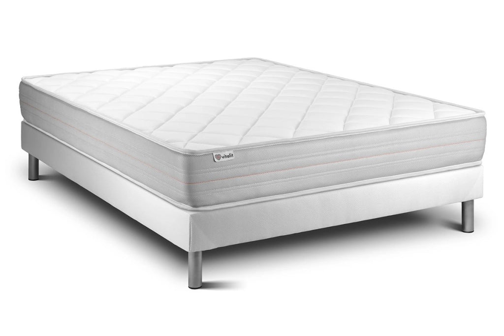 Letto con materasso VITALMEMO 150 x 190 cm Rete kit Bianco