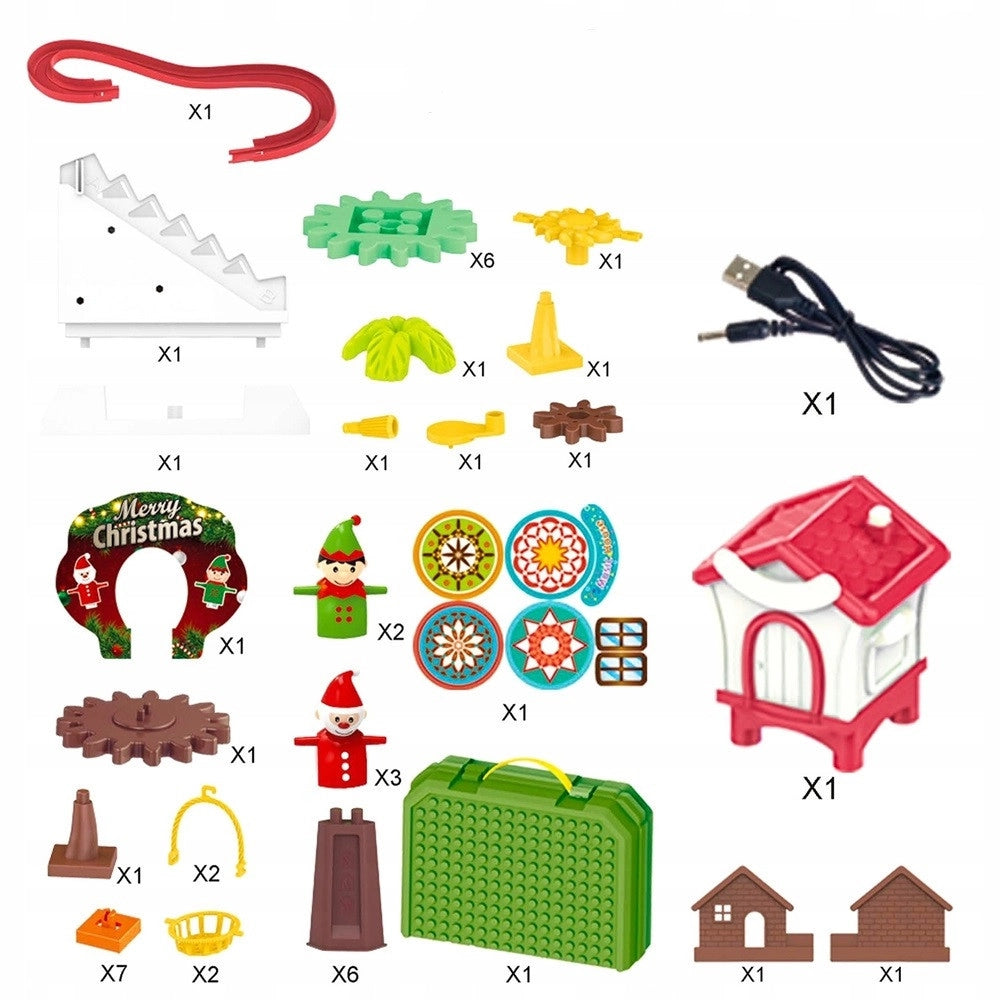Trade Shop - Set Da Gioco Tavolo Educativo Per Bambini Sensoriale Interattivo Natalizio Con Valigetta -