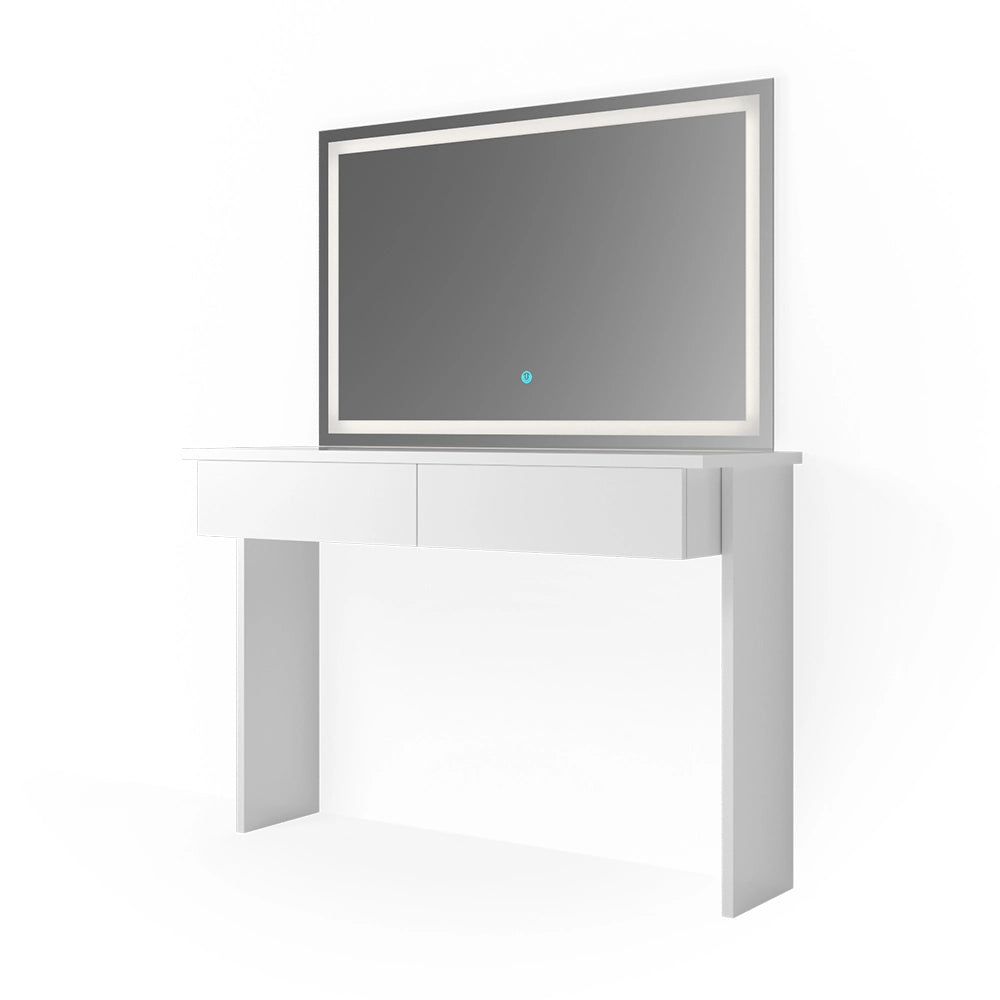 Vicco Tavolo da toeletta Bianco 120 cm con specchio a LED