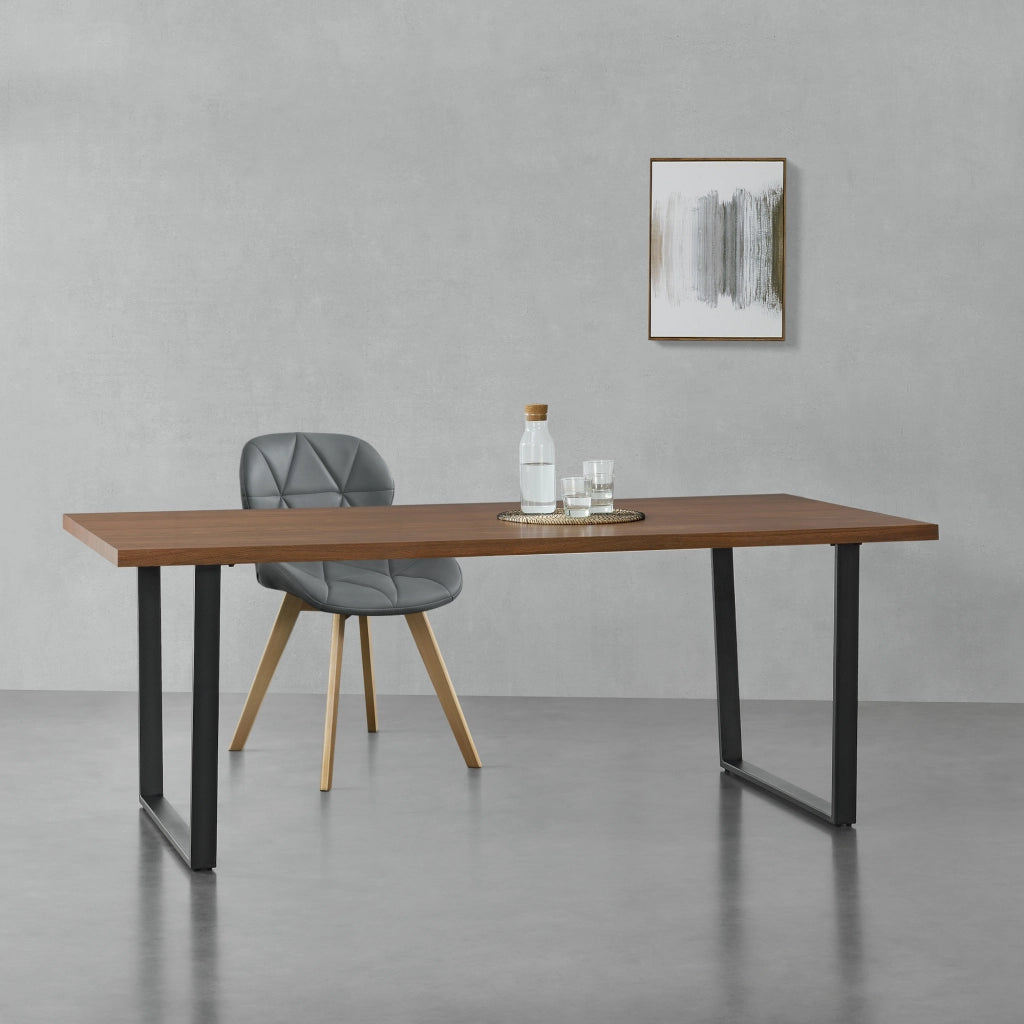 Tavolo da Pranzo (LuxLaxA) 200x100x76 cm Tavolo da Cucina per 8 Persone - Gambe di Design in Acciaio Nero e Piano Tavolo