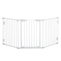 Cancelletto per Cani con Chiusura Automatica e Sistema di Blocco, in Metallo e Plastica, 180x74.5 cm, Bianco