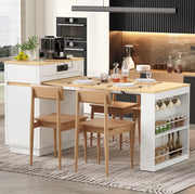 Isola cucina multifunzione con tavolo estraibile e LED