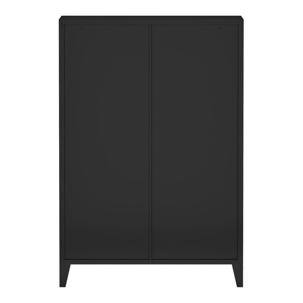 Armadio Hamina Mobile in Acciaio per Archivio 113 x 80 x 40 cm Nero [en.casa]