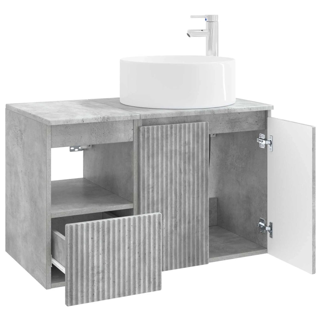 Set di mobili per il bagno 2 pz Grigio Cemento 3404107