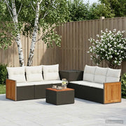Set di divani 8 pz Nero e Bianco Crema 3448633