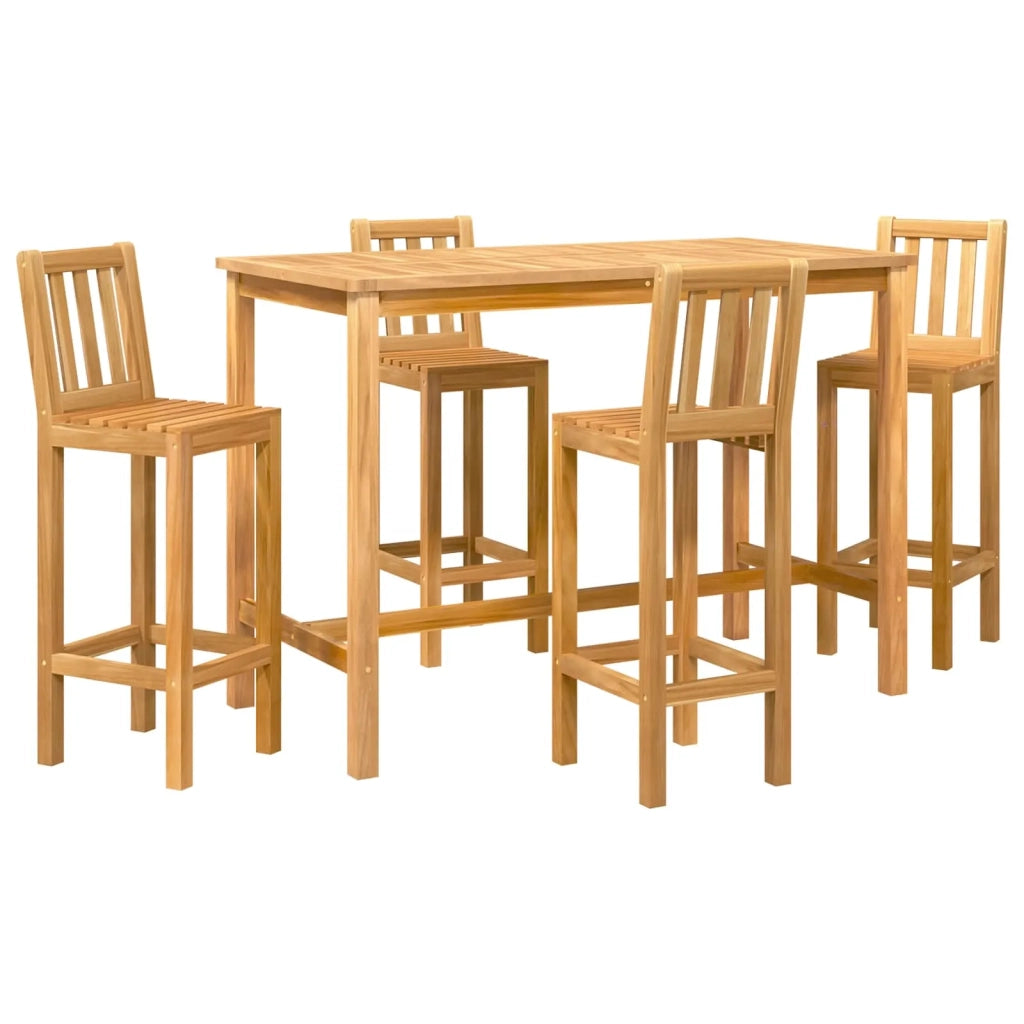 Set Bar da Esterno 5 pcs Naturale Legno di teak solido 3422501