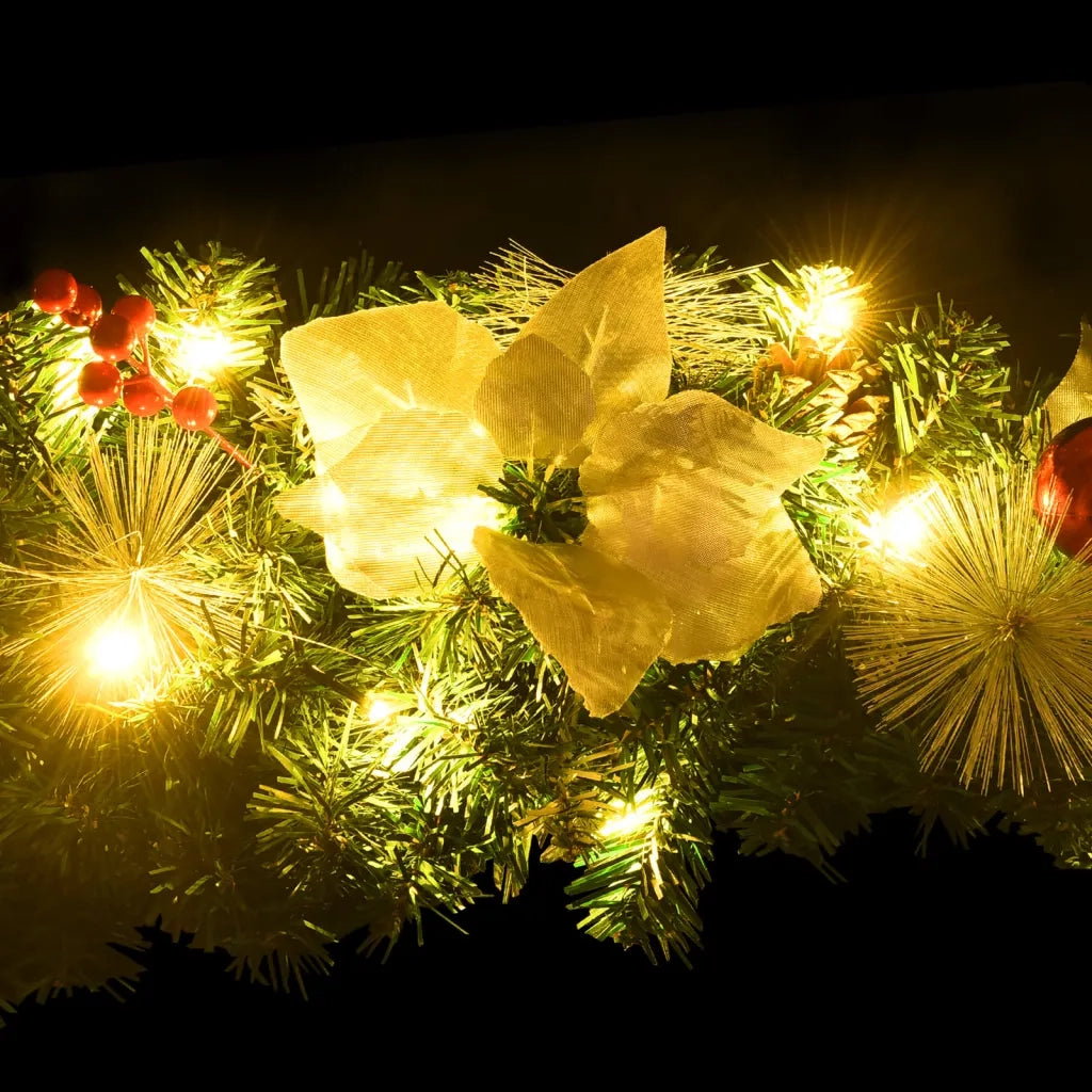 Ghirlanda Natalizia con Luci LED Verde 60 cm PVC CFW4379966