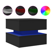 Tavolino da salotto | Tavolino da caff¨¨ | Tavolino da Soggiorno con Luci LED Nero 50x50x40 cm