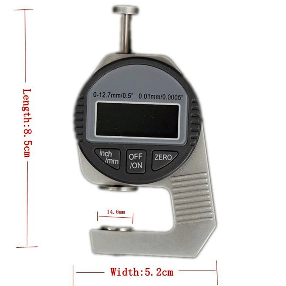 Trade Shop - Spessimetro Micrometro Digitale Palmer Alta Precisione 0-12,7 Mm X 0,01 Mm -