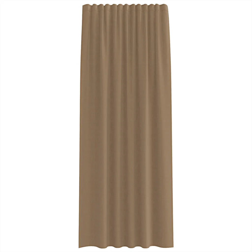 Tende in Voile con Tasche per Aste 2 pz Marrone Chiaro 4102224