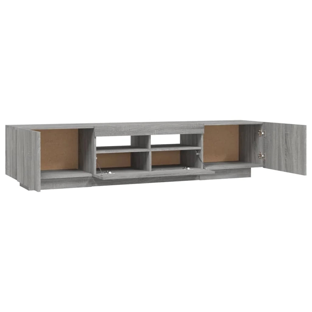 Set di mobili porta TV/credenza in 2 pezzi grigio Sonoma con luci a LED per soggiorno camera da letto e sala da pranzo 02_0025338