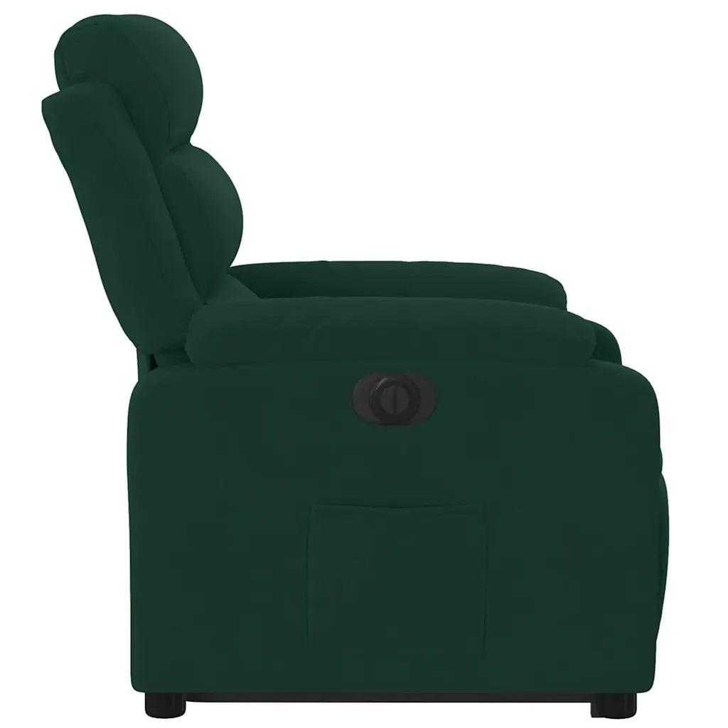 Poltrona Alzapersona Reclinabile Elettrica Verde Scuro Velluto 3205116