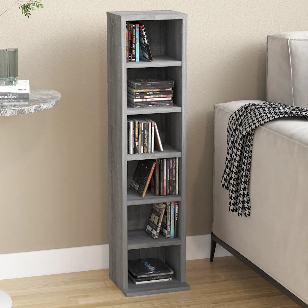 Mobile Porta CD Grigio Sonoma 21x20x88 cm in Legno Multistrato CFW5489171