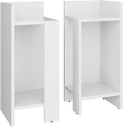 Comodino Lenar, Bianco, 27 x 60 cm Set di 2