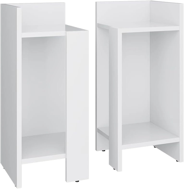 Comodino Lenar, Bianco, 27 x 60 cm Set di 2