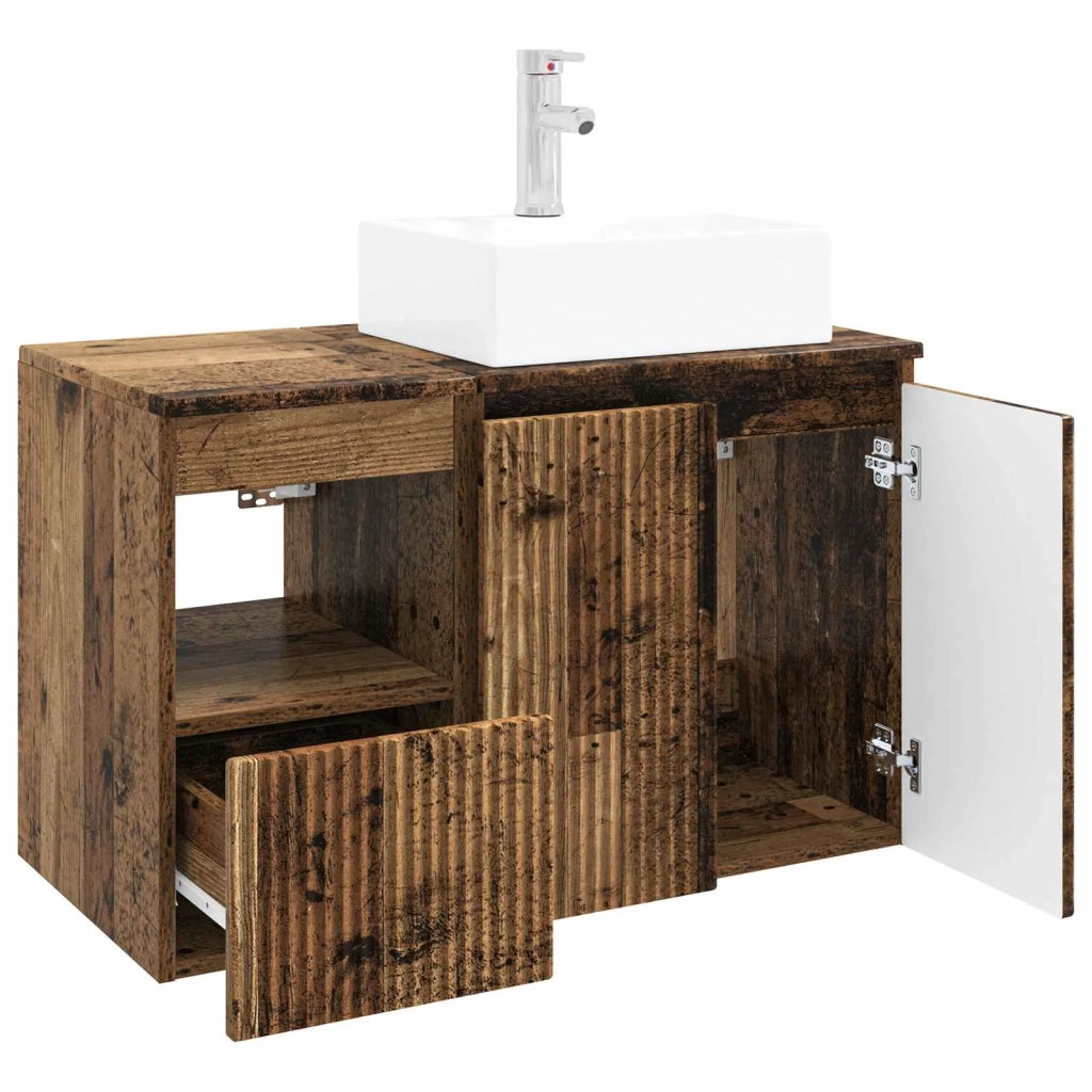 Set di mobili per il bagno 2 pz Legno antico 3404062