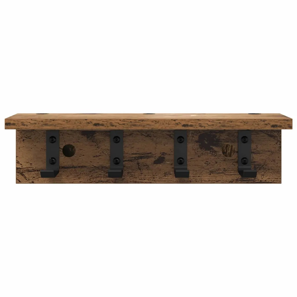Appendiabiti a muro Legno vecchio 40 x 10,5 x 10,5 cm 874353