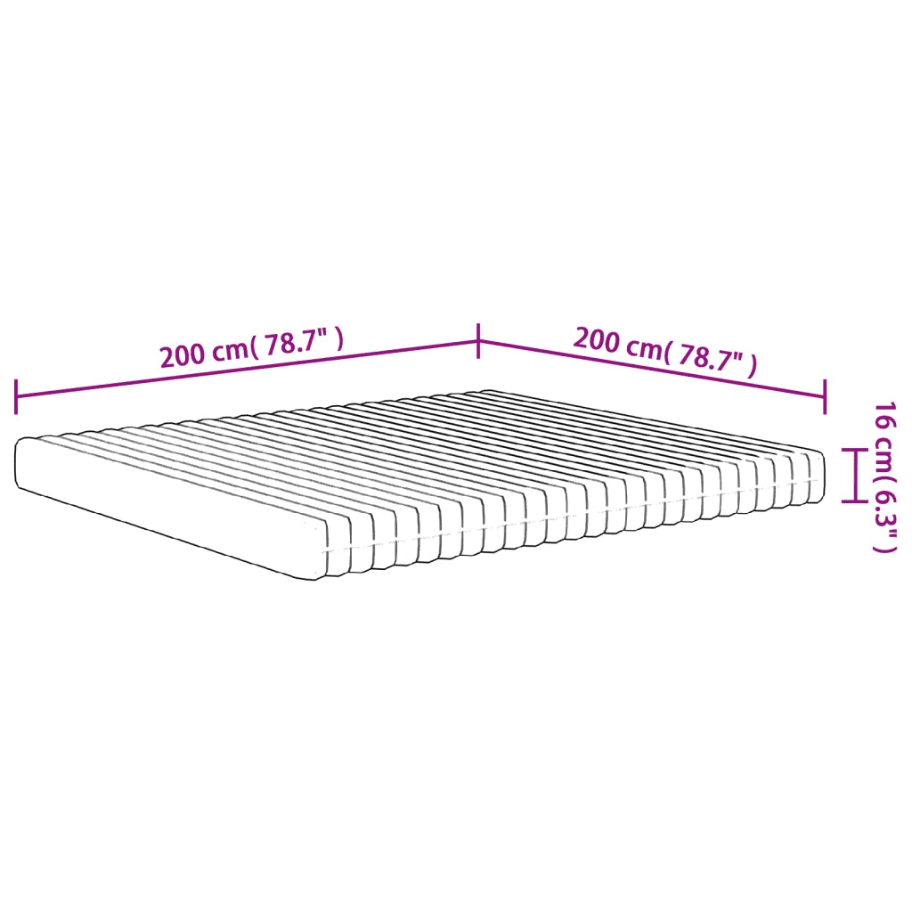 Materasso in Schiuma Mediamente Morbido 200x200 cm 373055