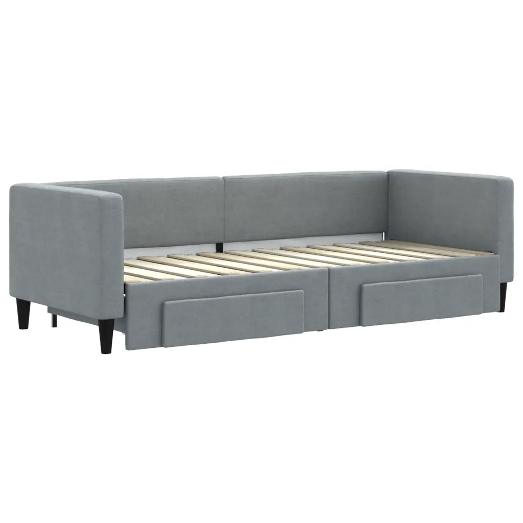 Divano letto | Sof¨¤ letto | Letto singolo Estraibile Cassetti Grigio Chiaro 80x200cm Tessuto