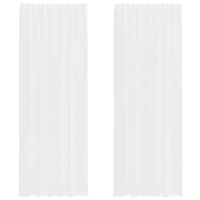 Tende in Voile con Tasche per Aste 2 pz Bianco