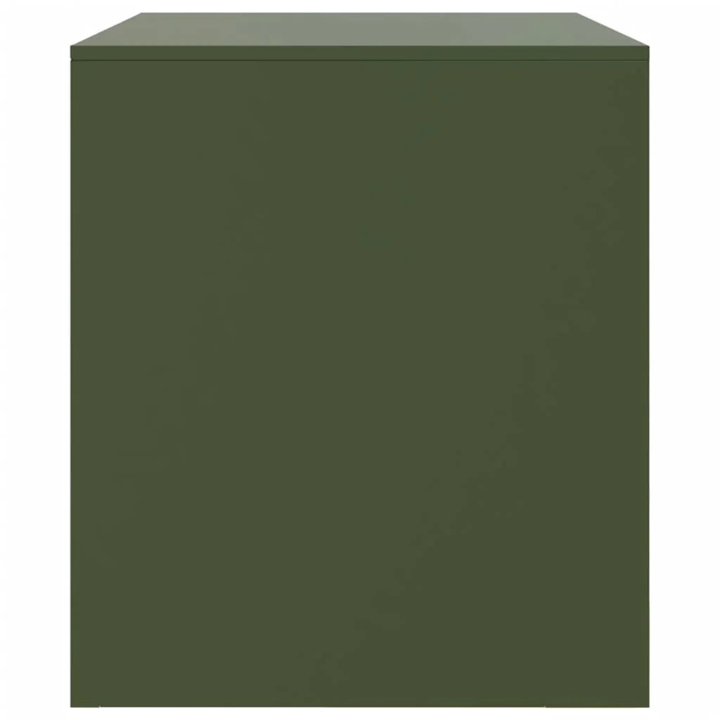 Mobile TV multimediale mensola TV credenza TV sala da pranzo soggiorno camera da letto verde oliva 67 x 39 x 44 cm acciaio verde 02_0028260