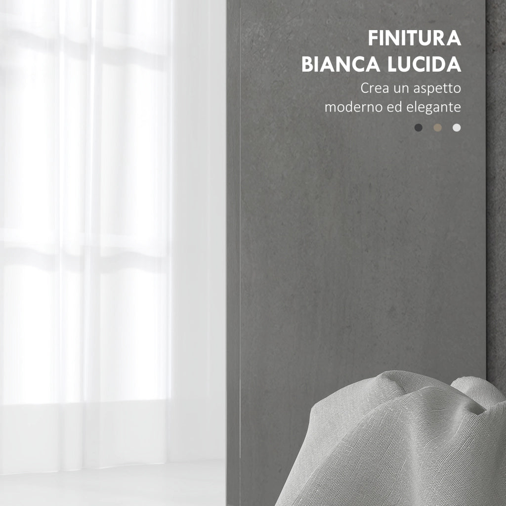 Mobile Sottolavabo Bagno con Armadietto ¨C zephmum ¨C Bianco Lucido 80x34x60 cm